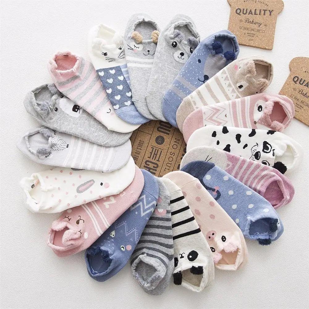 Animal cotton socks set by Stevvex with cat and dog embroidery, fuzzy lined slippers socks on Tampa Home & Garden Store