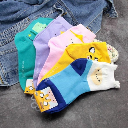 Stevvex Adventure Time crew socks with Ice King and Lumpy Space Princess cotton 6-pack on Tampa Home & Garden Store