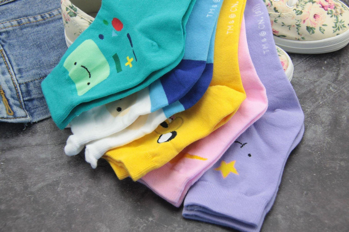 Anime Adventure Time crew socks by Stevvex in assorted colors, cotton warm socks on Tampa Home & Garden Store