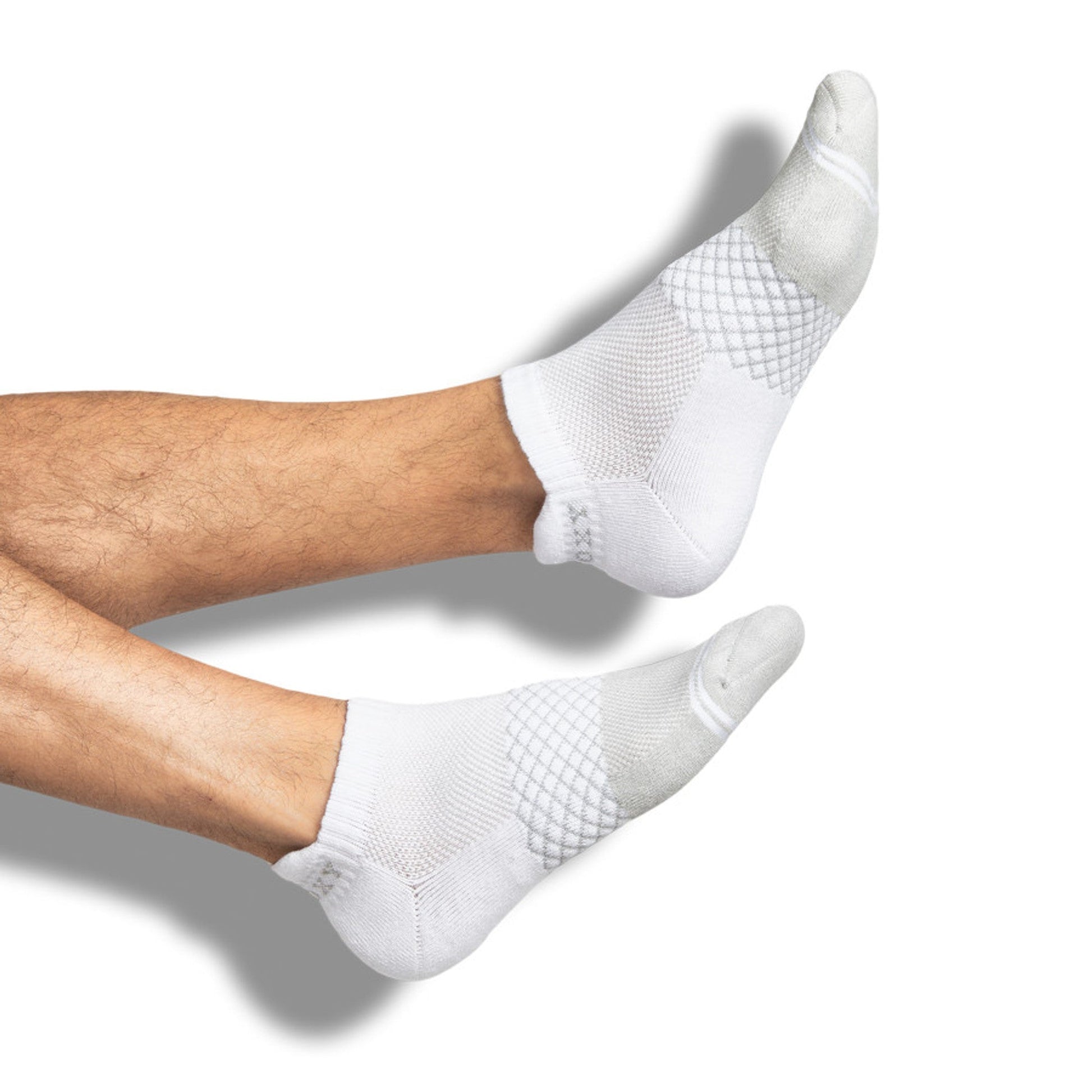 Ankle socks DeadSoxy white 3-pack with lattice knit pattern and reinforced toe on Tampa Home & Garden Store