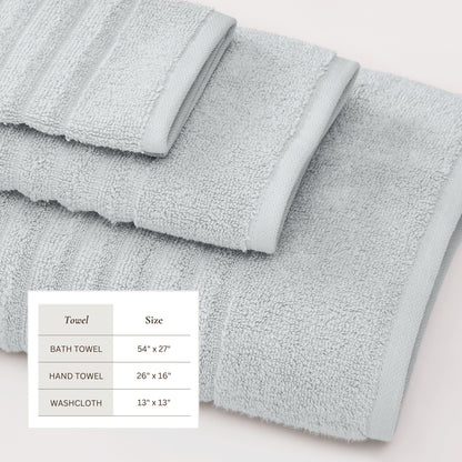 Luxury Combed Cotton and Ribbed Bath Towels