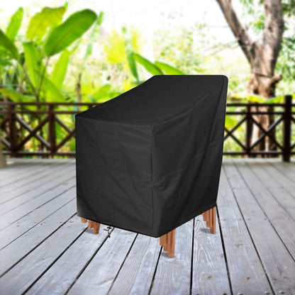Outdoor chair cover by Stevvex, black waterproof UV-resistant for patio furniture on Tampa Home & Garden Store