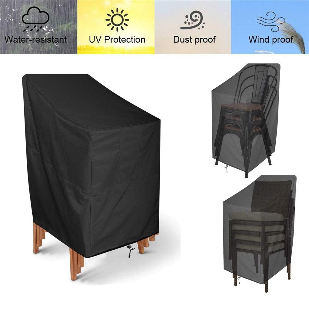 Stevvex chair cover, black waterproof UV-protected dustproof windproof patio protector on Tampa Home & Garden Store
