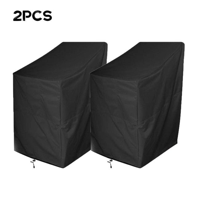 Stevvex 2pcs outdoor chair covers black anti-UV waterproof dust protectors on Tampa Home & Garden Store