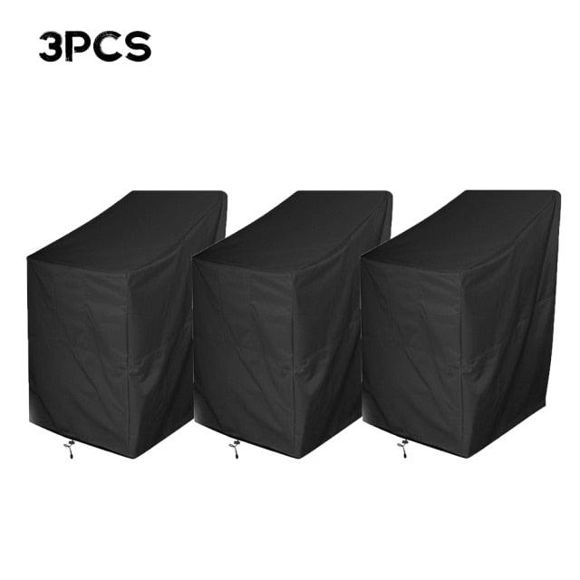 Stevvex 3-pack outdoor chair covers, black, waterproof windproof fade-resistant on Tampa Home & Garden Store
