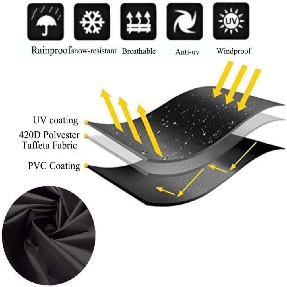 Stevvex ST50DE7284CRA anti-UV waterproof chair dust cover 420D taffeta PVC coating black on Tampa Home & Garden Store