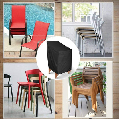 Stevvex ST50DE7284CRA anti-UV waterproof chair dust cover for outdoor furniture, black on Tampa Home & Garden Store