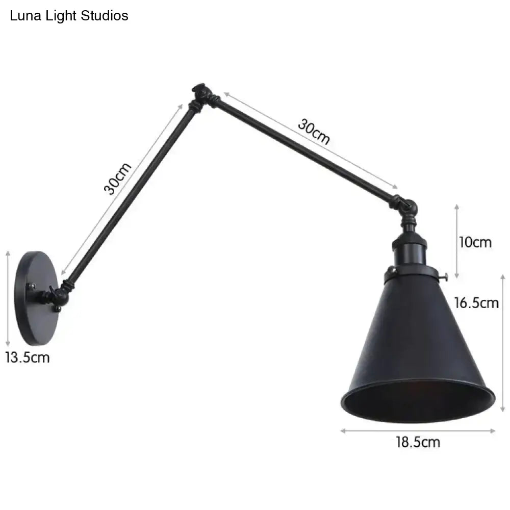 Black Adjustable Wall Lamp by Decorbites with dual articulated arms and matte black finish on Tampa Home & Garden Store