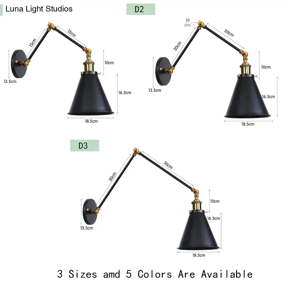 Black Adjustable Wall Lamp by Decorbites with brass fittings and metal arms for Home and Garden on Tampa Home & Garden Store