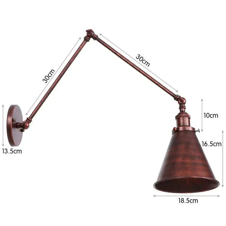 Black adjustable wall lamp by Decorbites with metal shade and 30 cm arms wall-mount on Tampa Home & Garden Store