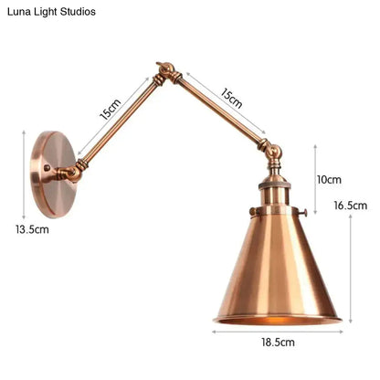 Decorbites adjustable wall lamp with copper shade dual arms Tampa Home & Garden on Tampa Home & Garden Store