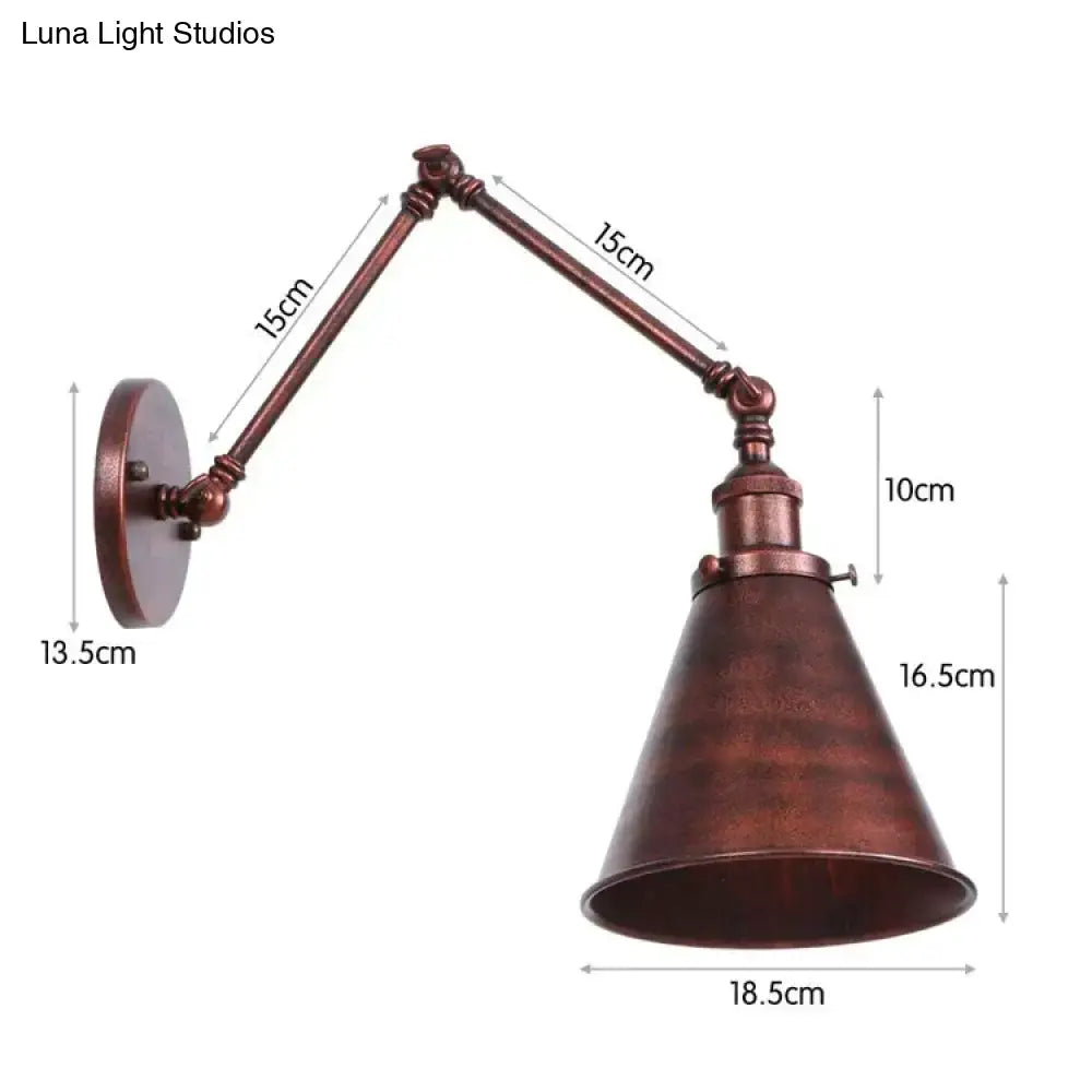 Black adjustable wall lamp by Decorbites with dual articulating arms and copper-toned shade on Tampa Home & Garden Store