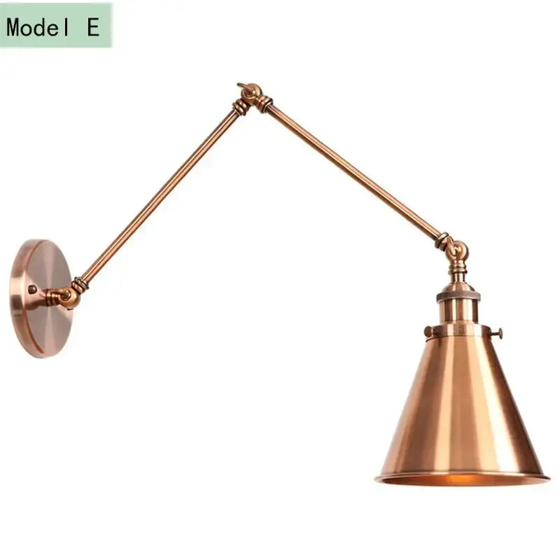 Black adjustable wall lamp by Decorbites with copper swing arm and cone shade on wall mount on Tampa Home & Garden Store
