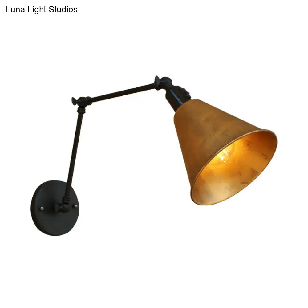 Iron art deco wall sconce with adjustable arm and copper shade Decorbites on Tampa Home & Garden Store