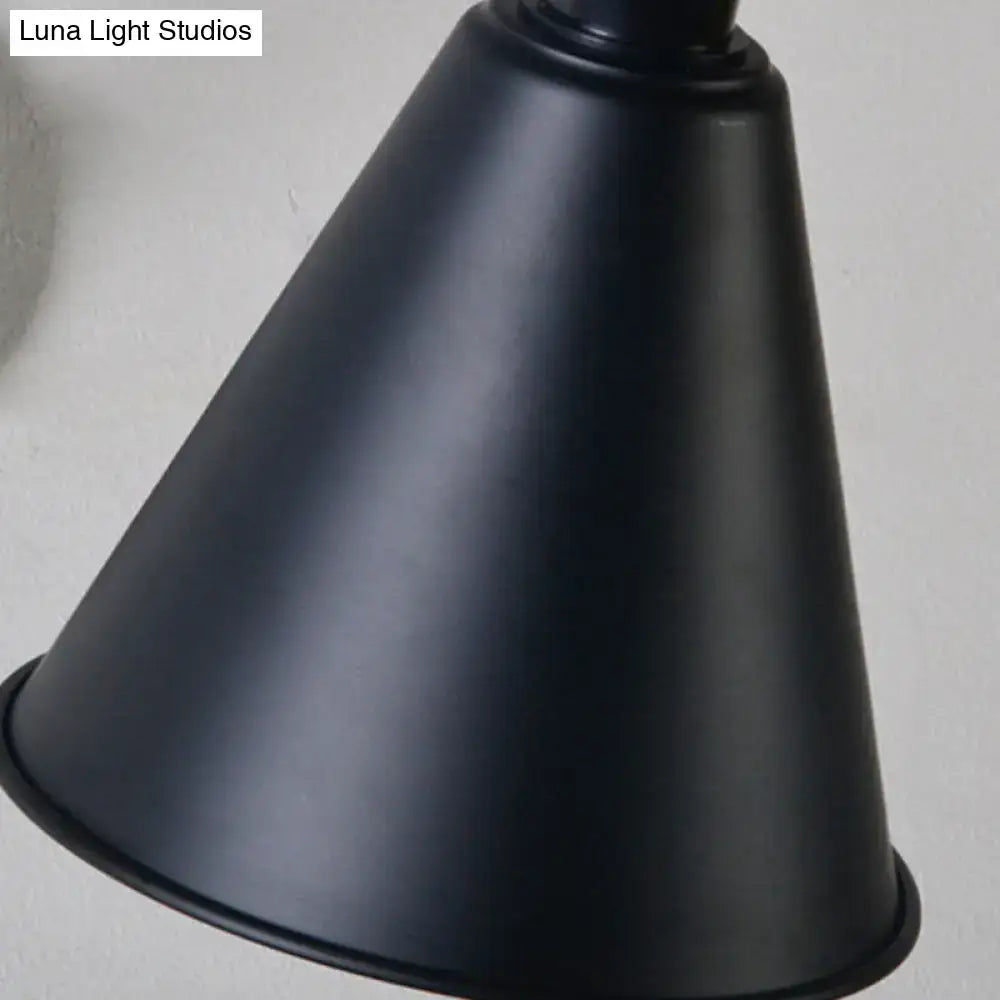 Iron Art Deco Sconce wall fixture with black conical metal shade on Tampa Home & Garden Store