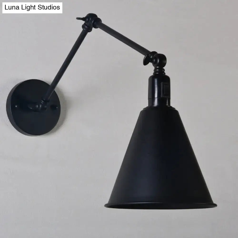 Iron Art Deco Sconce wall light with adjustable arm in black iron finish by Decorbites on Tampa Home & Garden Store