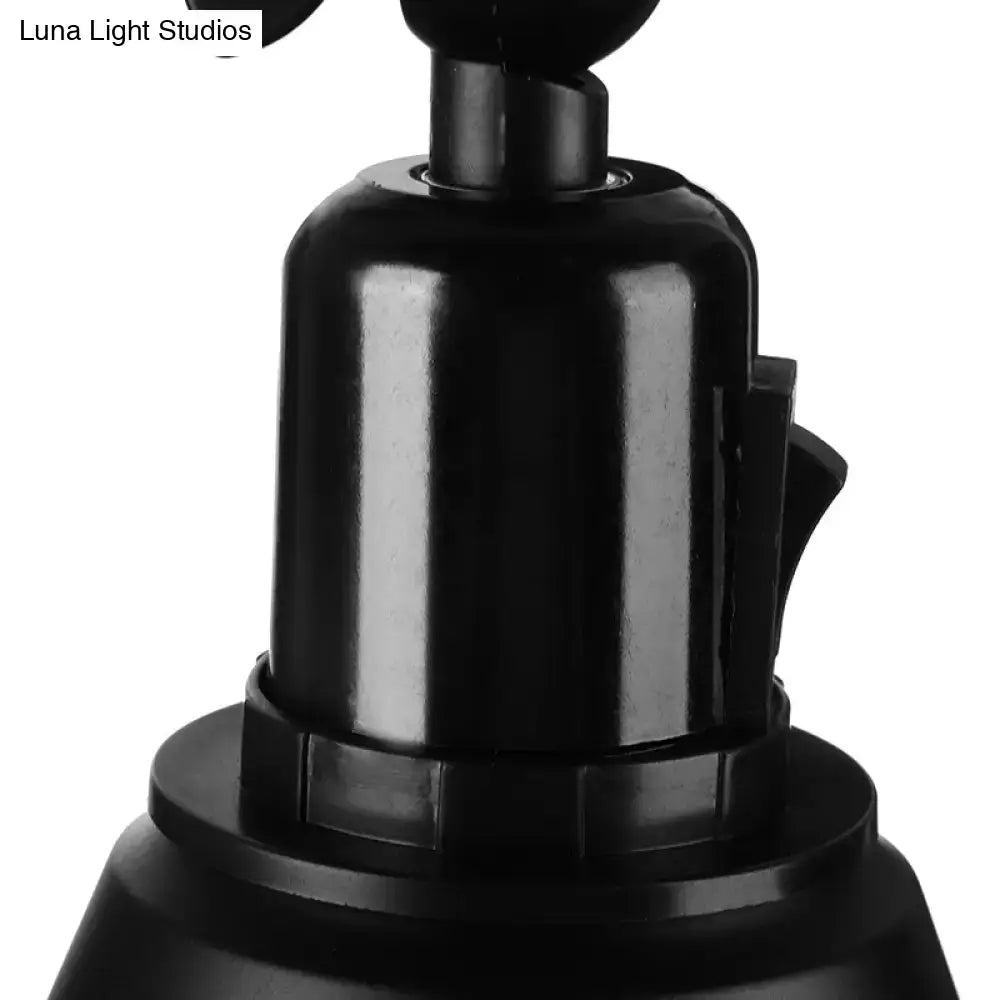 Iron Art Deco Sconce close-up of black metal wall light with rounded base and mounting collar on Tampa Home & Garden Store