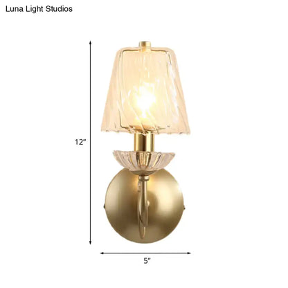 Brass conical sconce light with glass shade by Decorbites, 12in tall, 5in wide on Tampa Home & Garden Store