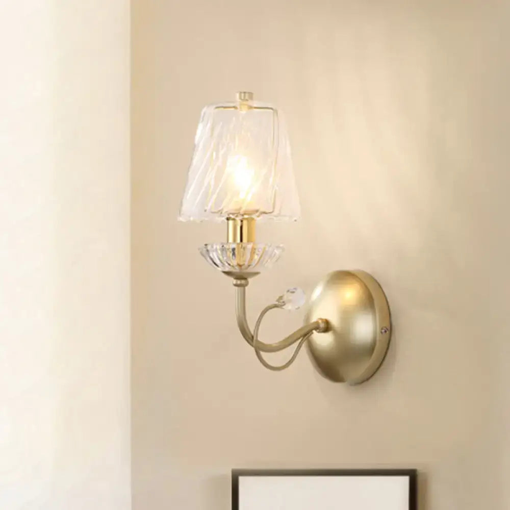 Decorbites brass conical wall sconce light with glass shade on Tampa Home & Garden Store