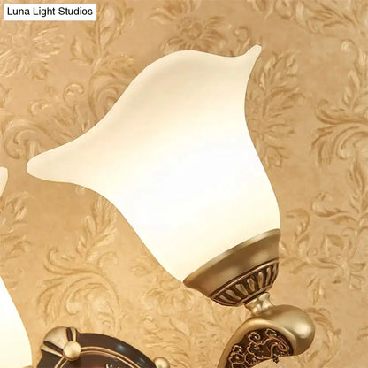 Antique Brass Crystal Drop Wall Lamp E12 E14 Base
