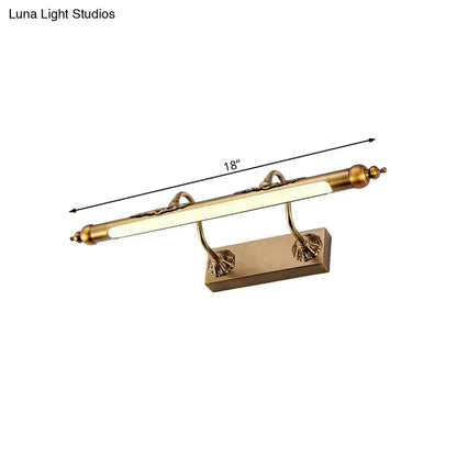 Antique brass shell vanity light bar with two decorative arms, 18 inch long on Tampa Home & Garden Store