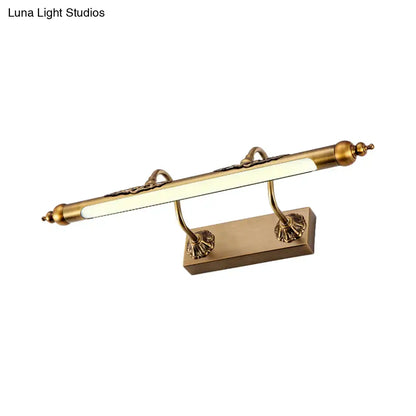 Antique brass shell vanity light fixture with white diffuser bar and shell mounts 60W max on Tampa Home & Garden Store