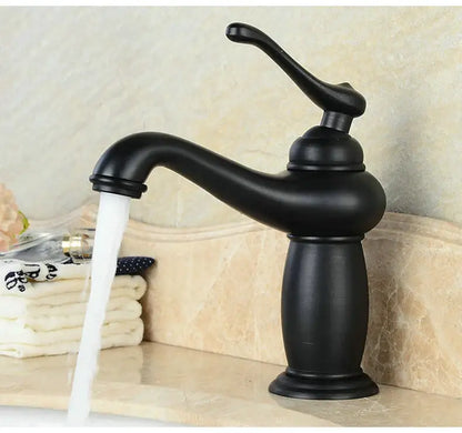 Bronze Ceramic Handle Faucet by Decorbites, matte black single-handle bathroom sink faucet on Tampa Home & Garden Store