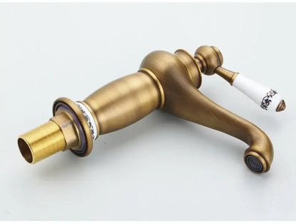 Bronze Ceramic Handle Faucet with white ceramic lever, Decorbites bathroom sink faucet on Tampa Home & Garden Store