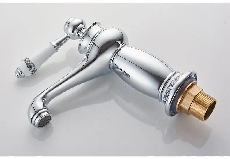 Bronze Ceramic Handle Faucet chrome finish bathroom sink faucet brass outlet Decorbites on Tampa Home & Garden Store
