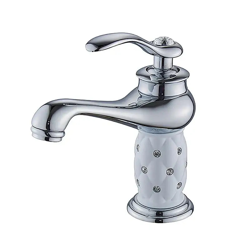 Bronze Ceramic Handle Faucet by Decorbites, chrome bathroom sink faucet with white ceramic handle on Tampa Home & Garden Store