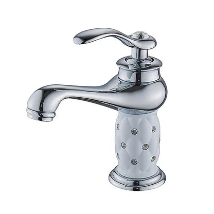 Bronze Ceramic Handle Faucet by Decorbites, chrome bathroom sink faucet with white ceramic handle on Tampa Home & Garden Store
