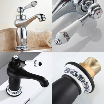 Bronze Ceramic Handle Faucet by Decorbites for bathroom sinks; black variant shown on Tampa Home & Garden Store