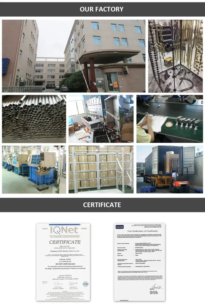 Bronze Ceramic Handle Faucet factory collage by Decorbites showcasing production facilities on Tampa Home & Garden Store