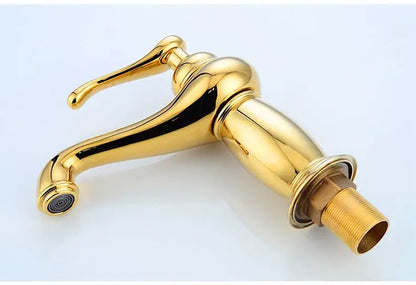 Decorbites bronze ceramic handle bathroom faucet with curved spout and single lever on Tampa Home & Garden Store
