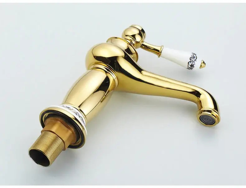 Bronze Ceramic Handle Bathroom Sink Faucet by Decorbites, single-handle brass finish on Tampa Home & Garden Store