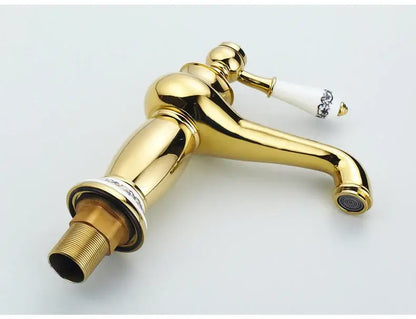 Bronze Ceramic Handle Bathroom Sink Faucet by Decorbites, single-handle brass finish on Tampa Home & Garden Store