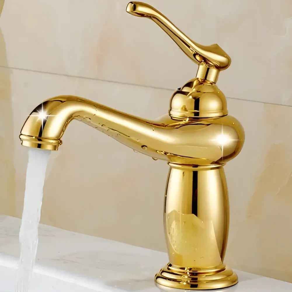 Bronze Ceramic Handle Faucet by Decorbites, gold-tone bathroom sink faucet on Tampa Home & Garden Store