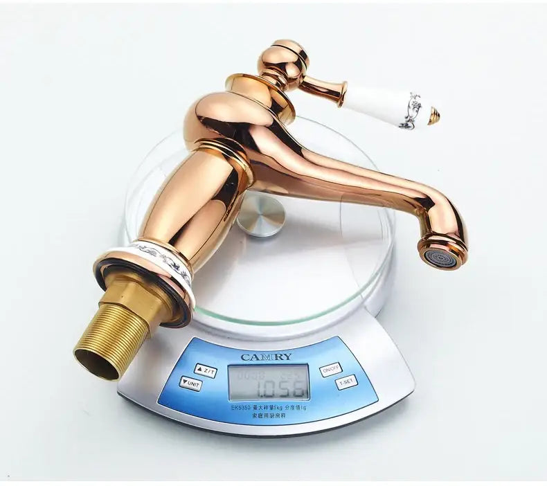 Bronze ceramic-handle bathroom sink faucet by Decorbites on Tampa Home & Garden Store