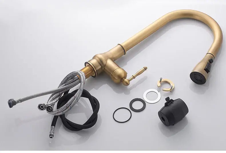 The Antique Bronze Pull-Down Kitchen Faucet