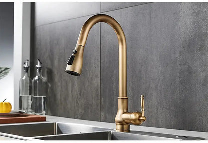 The Antique Bronze Pull-Down Kitchen Faucet