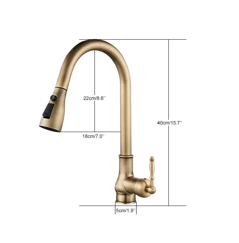 The Antique Bronze Pull-Down Kitchen Faucet