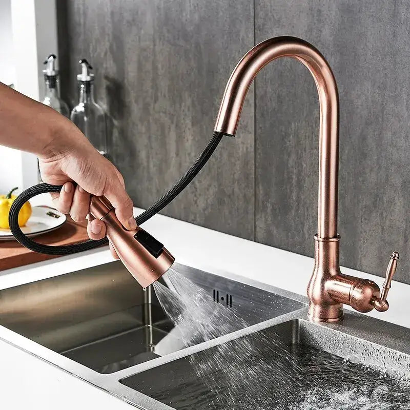The Antique Bronze Pull-Down Kitchen Faucet