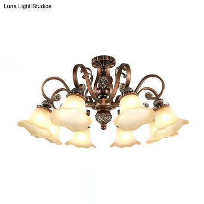Bronze Opal Glass Ceiling Light with ornate bronze metalwork and frosted shades Decorbites on Tampa Home & Garden Store