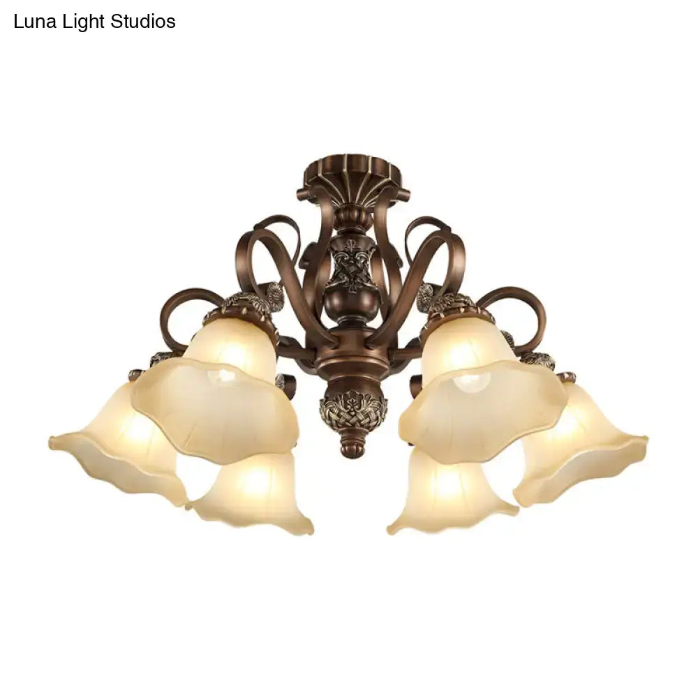 Bronze Opal Glass Ceiling Light, Decorbites 5-light flush mount with cream opal shade on Tampa Home & Garden Store