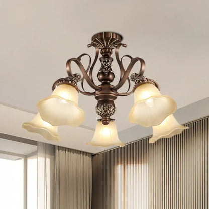 Bronze Opal Glass Ceiling Light five-light decorative flush mount by Decorbites on Tampa Home & Garden Store