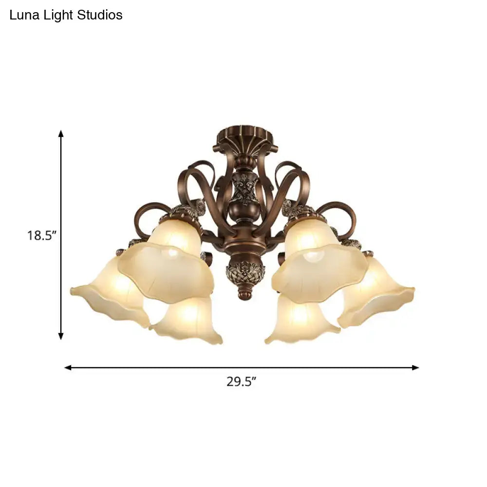 Bronze opal glass ceiling light, ornate vintage hardware flush mount, Decorbites on Tampa Home & Garden Store