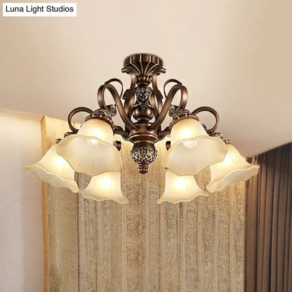 Bronze opal glass five-light flush mount light by Decorbites on Tampa Home & Garden Store