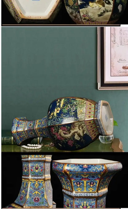 24cm Antique Ceramic Vase for Home Decor