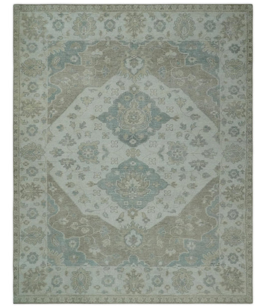 Antique Design Medallion Earthy Ivory and Camel 8x10 wool Area Rug - Tampa Home & Garden Store