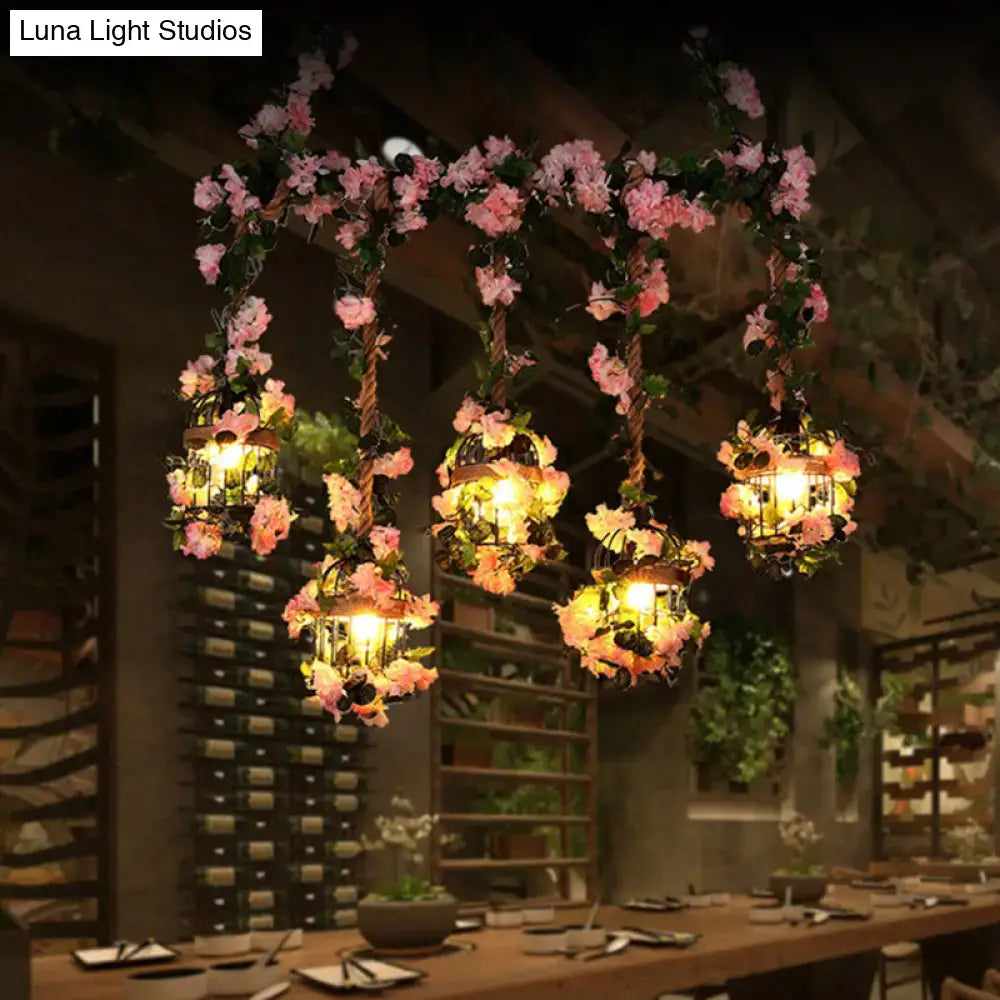 Pink Blossom Ceiling Light by Decorbites; pink floral hanging lanterns with warm glow on Tampa Home & Garden Store